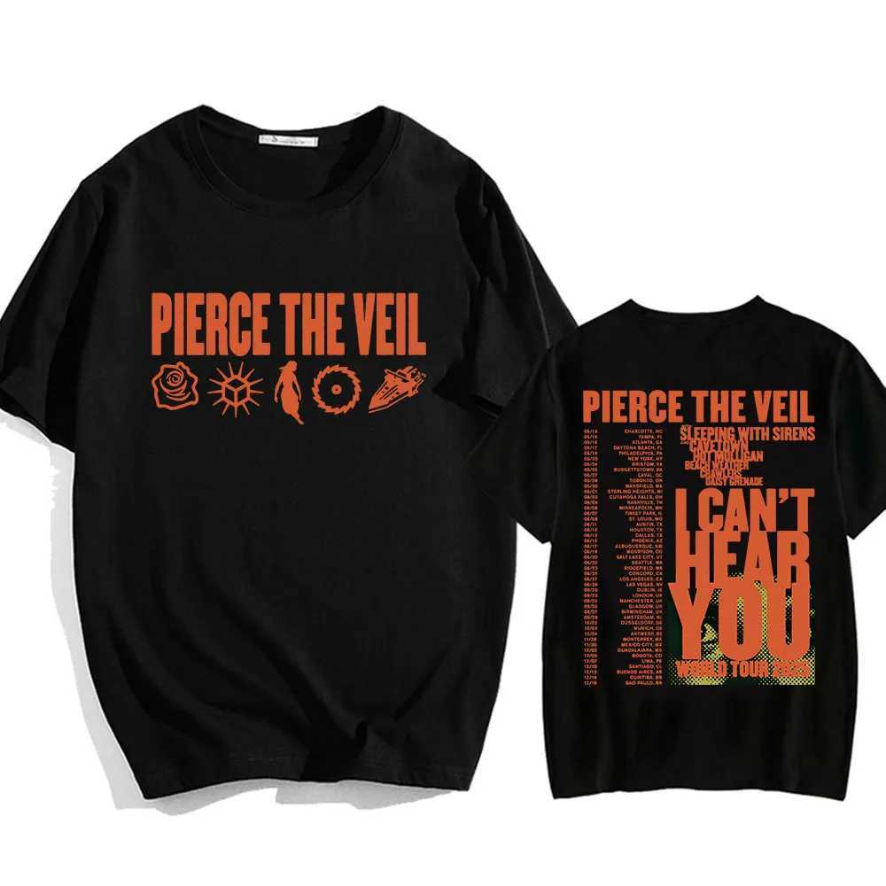 I Cant Hear You Pierce The Veil Tshirts Rock Band Hip Hop Unisex Strtwear T-shirt Round Neck Men/Women T-shirt Cotton Ts X241228