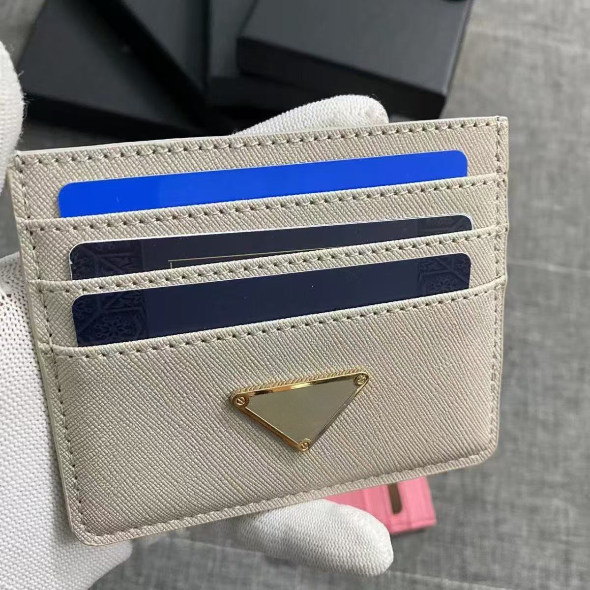 Saffiano designer bag genuine leather wallet Billfold Case Mini Card holder Coin Purse card holder For Men And Womens FF6