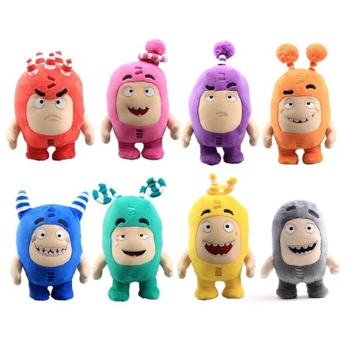 8pcs/Lot Oddbods Cartoon 18-24CM Fuse Jeff Newt Odd ZEE Bods Stuffed Plush Toy Doll For Kids Gifts PP Cotton Home Decoration X241227