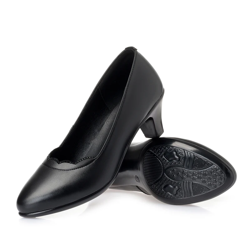 AIYUQI Women's Dress Shoes Genuine Leather Large Size Women's Spring Shoes One Foot Slip-on Women's Shoes