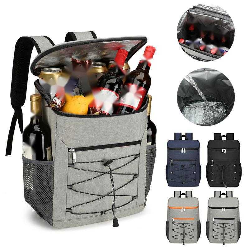 Oxford Cloth Lunch Box Bag Outdoor Picnic Refrigerated Cooling Ice Pack Travel Bags Backpack Thick Insulation Backpack 240920