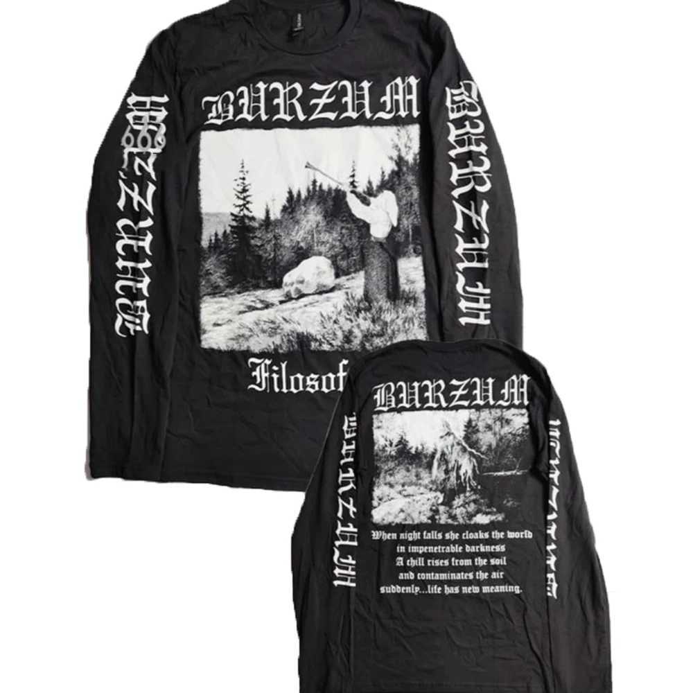 Burzum Heavy Heart Band Printed T-shirt Mens Long Sleeve T-shirt Music Graphic T-shirt Harajuku Strtwear Extra Large T-shirt X241228