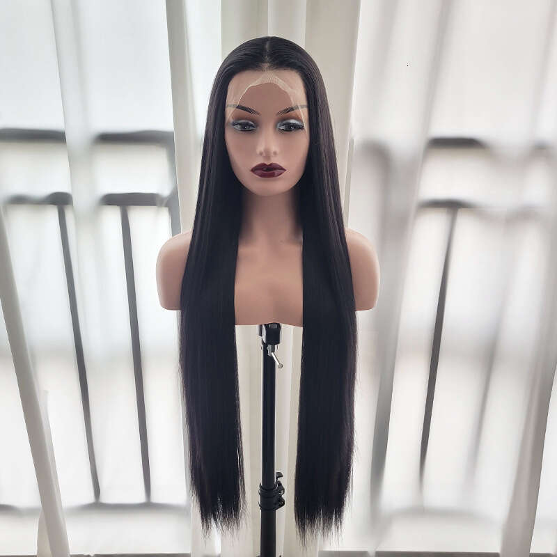 Fashionable Women's Black Long Synthetic Front Lace Wig Headband Long Straight Hair Kq2 Kq2