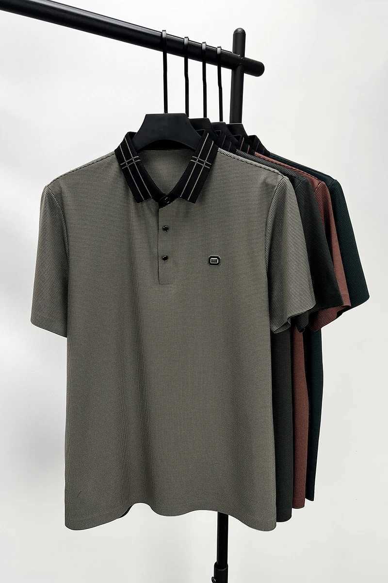 High quality brand short sleeved mens shirt shirt summer new fashion personalized striped print design ice silk T-shirt X241228