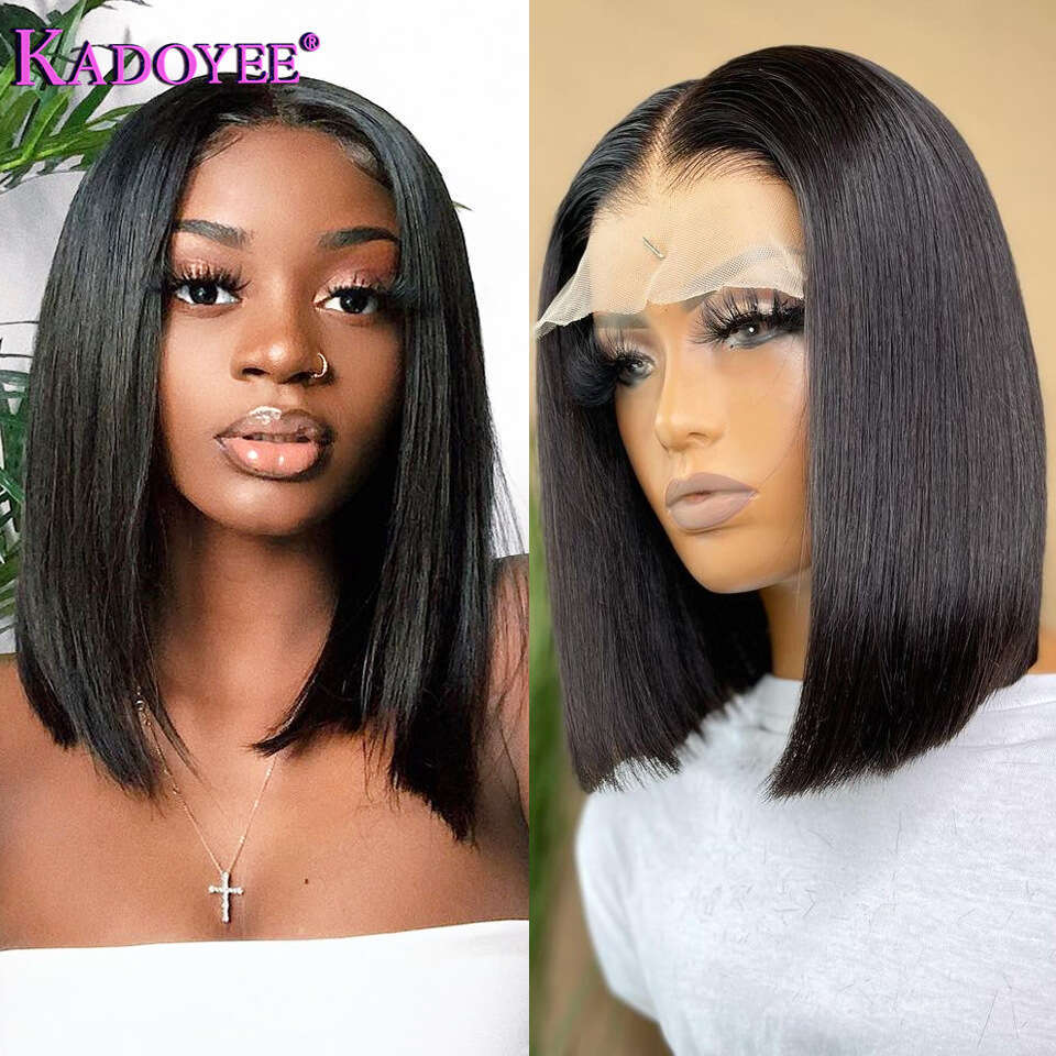 Wig, Person Hair Cover, Bob Short Real Hair, 13 * 4, Lace Front Wig Kq2 Kq2