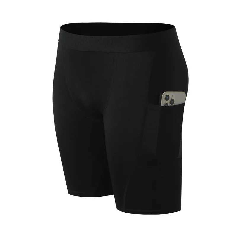 Mens sports shorts pocket running tight fitting gym tight fitting mens yoga shorts mens spandex compression shorts W250324
