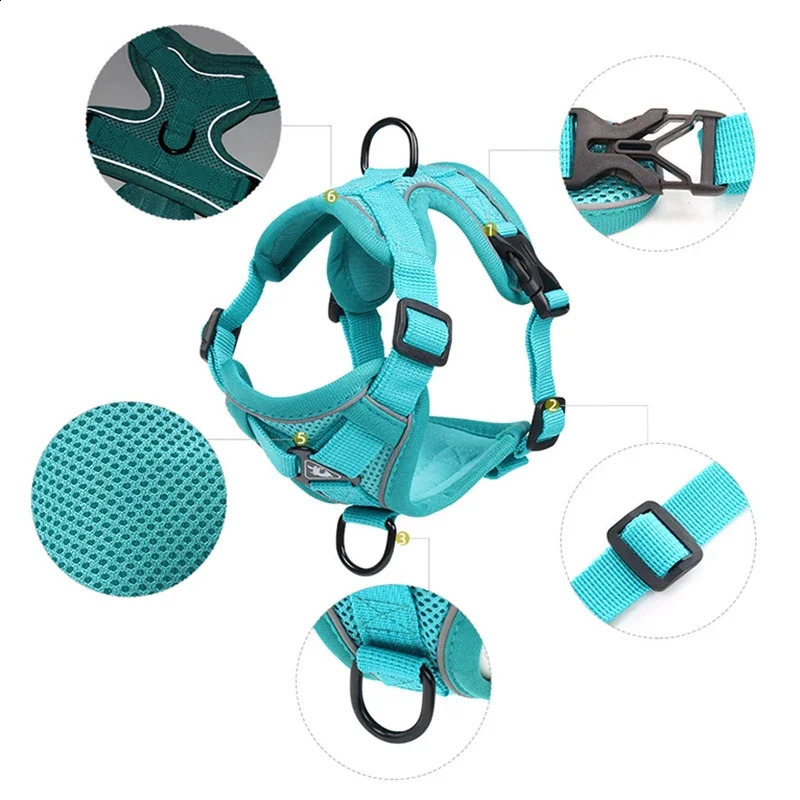 High Quality Fashion Cat Dog Harness and Leash Set Reflective Pet Harnesses Vest for Cats Small Dogs Pets Out Door Walk Supplies 241227