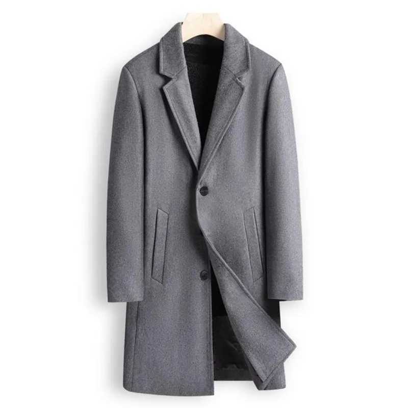 Spring and winter detachable lining jacket mens double-sided wool jacket casual plus size medium length windproof jacket 7XL 8XL W241228