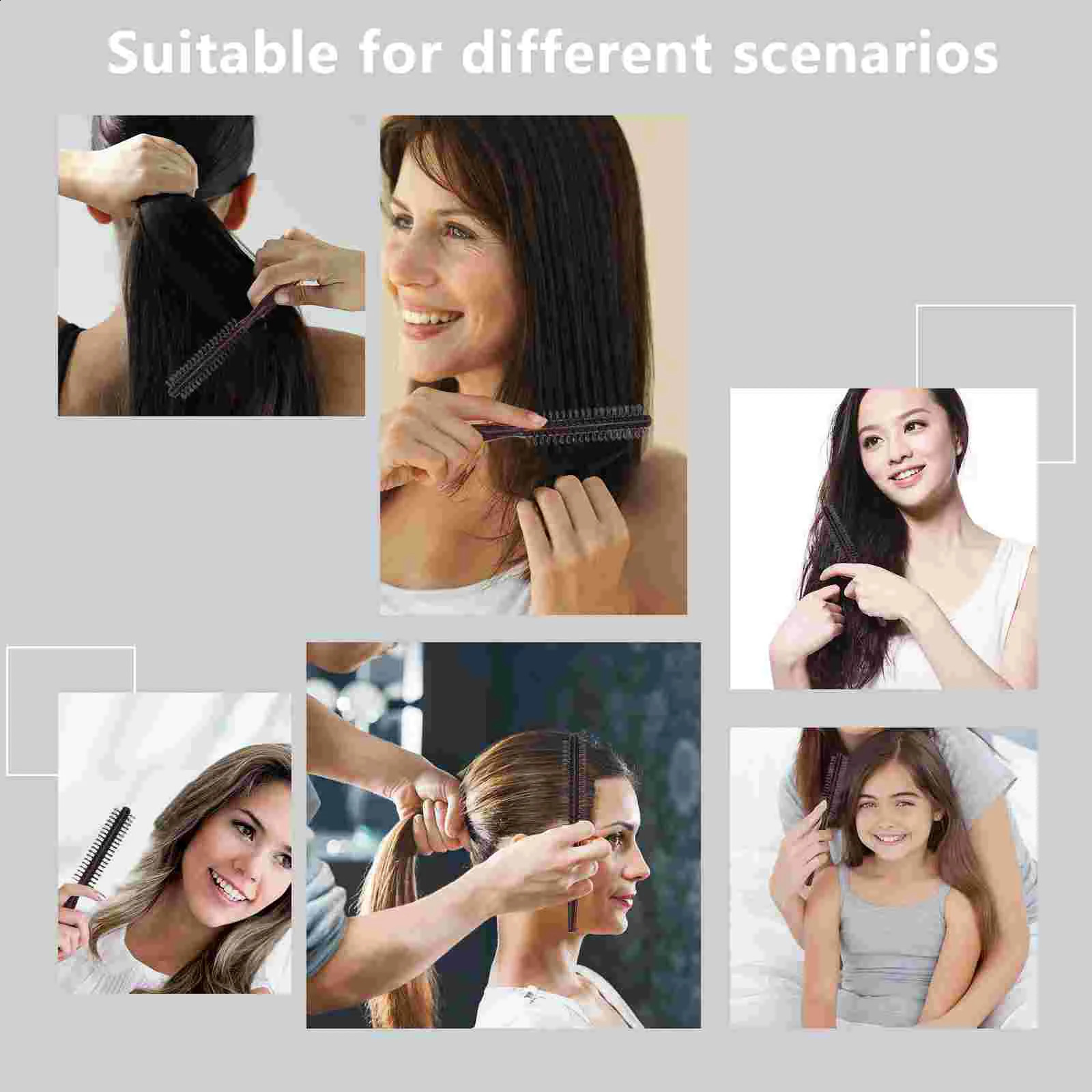 Wood Round Hair Brush Professional Hairstyling Comb 3pcs Hair Styling Comb Barber Curly Hair Brush Wood Handle Rolling Comb 250103