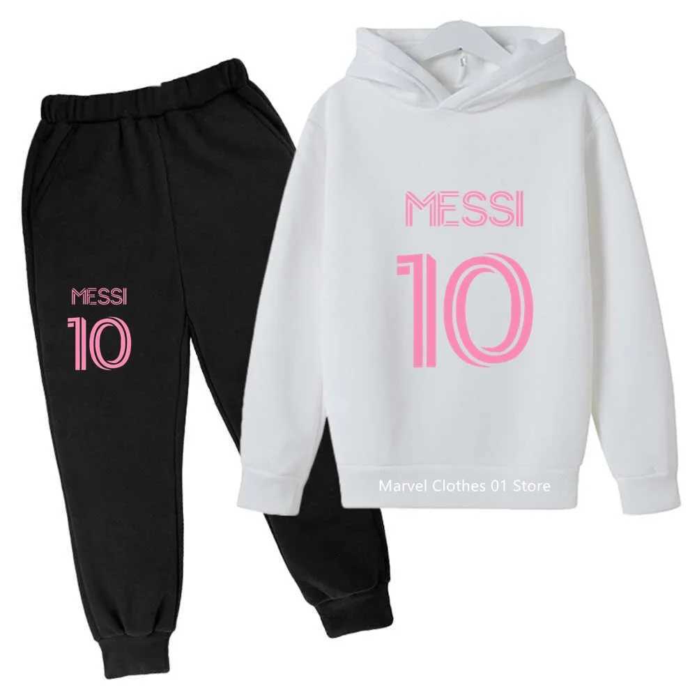 Meixi Printed Hoodie Set Kids Childrens Clothing Childrens Hoodies Leggings 2-piece Set Boys and Girls Casual Sportswear X241228