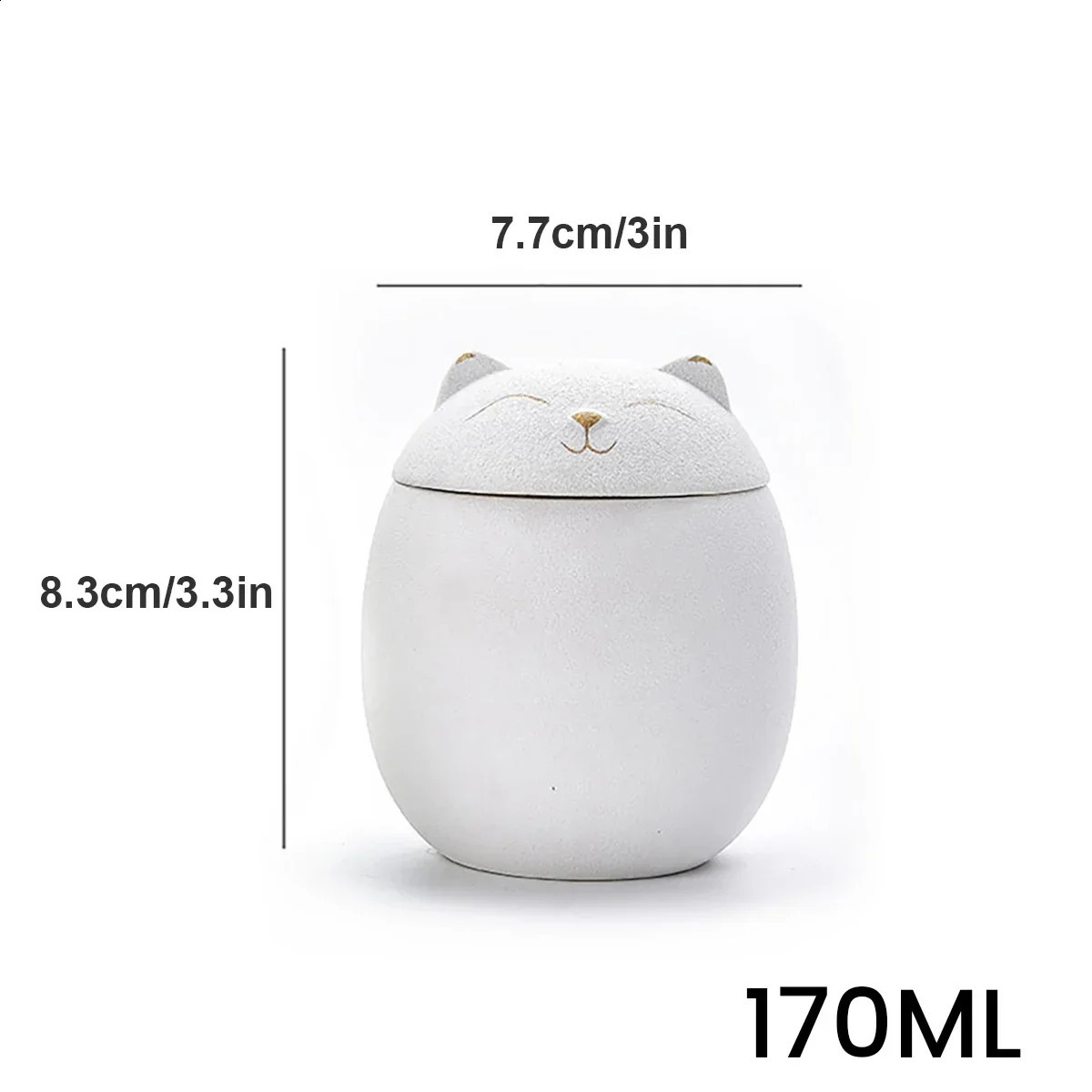 Black/White Urn 500ml for Pet Ashes Cat Shape Memorial Cremation Urns-Handcrafted Decorative Urns for Funeral Cat urn Dog urn 241225