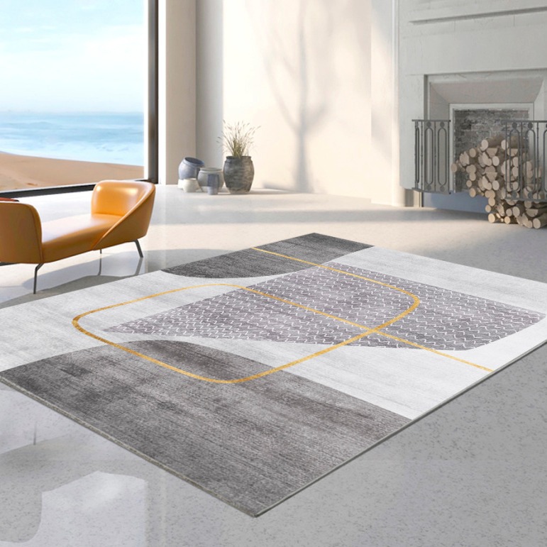 5013-73.8-Beige Striped Minimalist Rug Comfortable Large Area Living Room Rugs Refreshing Bedroom
