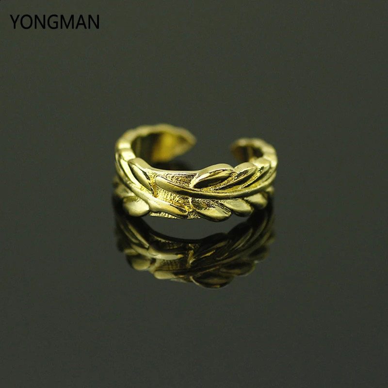 YONGMAN Fashion Womens Girls 5PCS 18K Gold Plated Leaf Finger Rings Toe Adjustable 241225