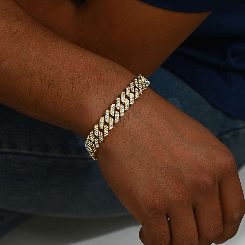 american style personalized inlaid fashionable ol light mens hiphop niche design feel bracelet