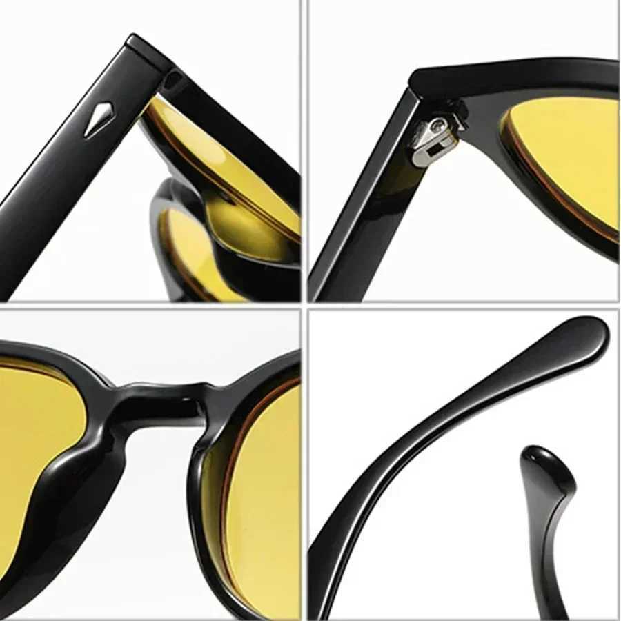 JNPCXI Quty New Retro Round Sunglasses Women Fashion Rivets Decoration Shades UV400 Men Punk Leopard Sun Glasses W241228