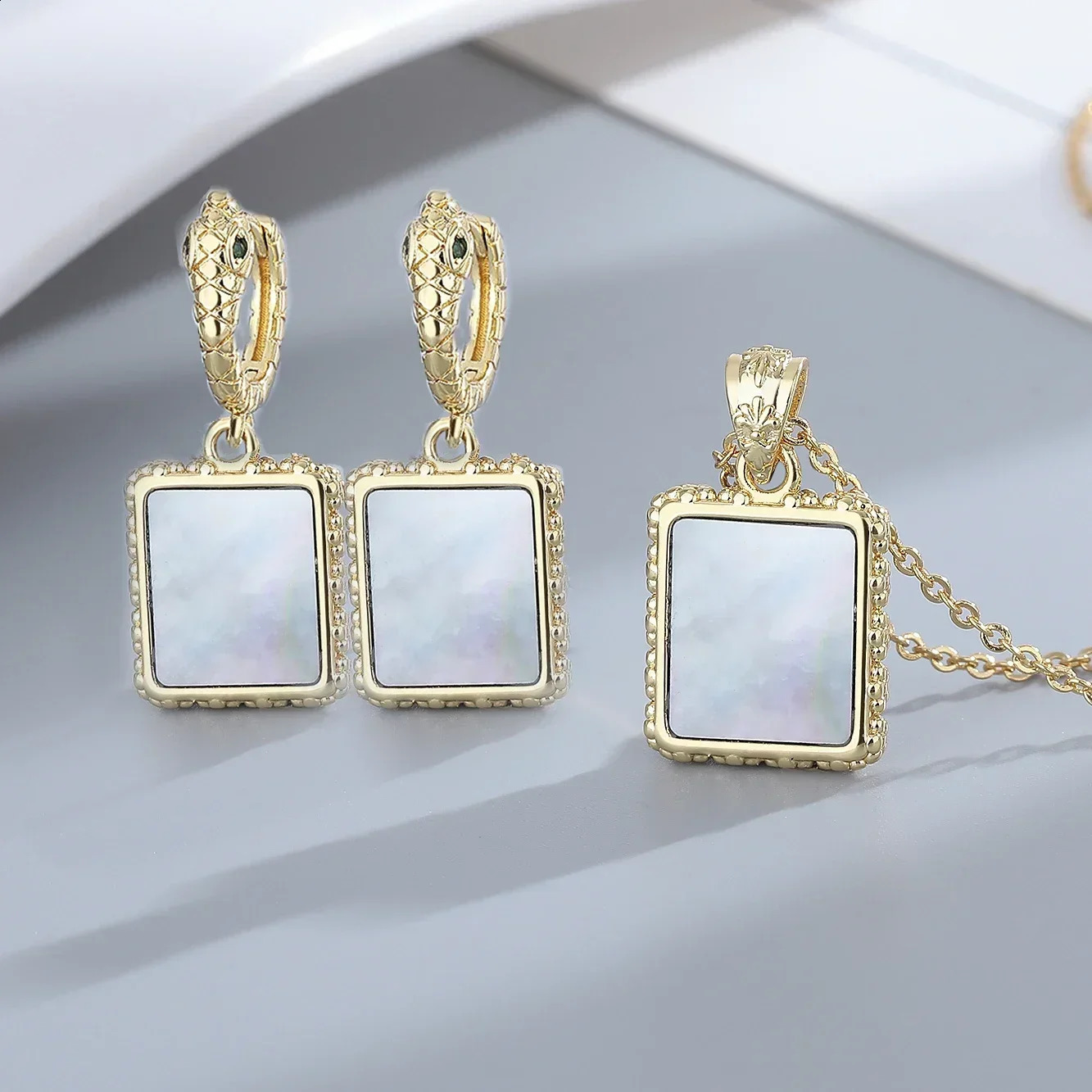 Gothic Women Long Necklace Set Classic Trend Engagement Wedding Jewelry Set Gifts 241226