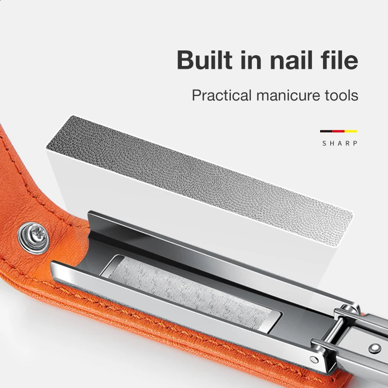 MR.GREEN Nail Clippers With Cow Leather Portable Ultra-Thin Nail Cutter Colorful Fingernail Scissors Manicure Tools Key Chain 241223