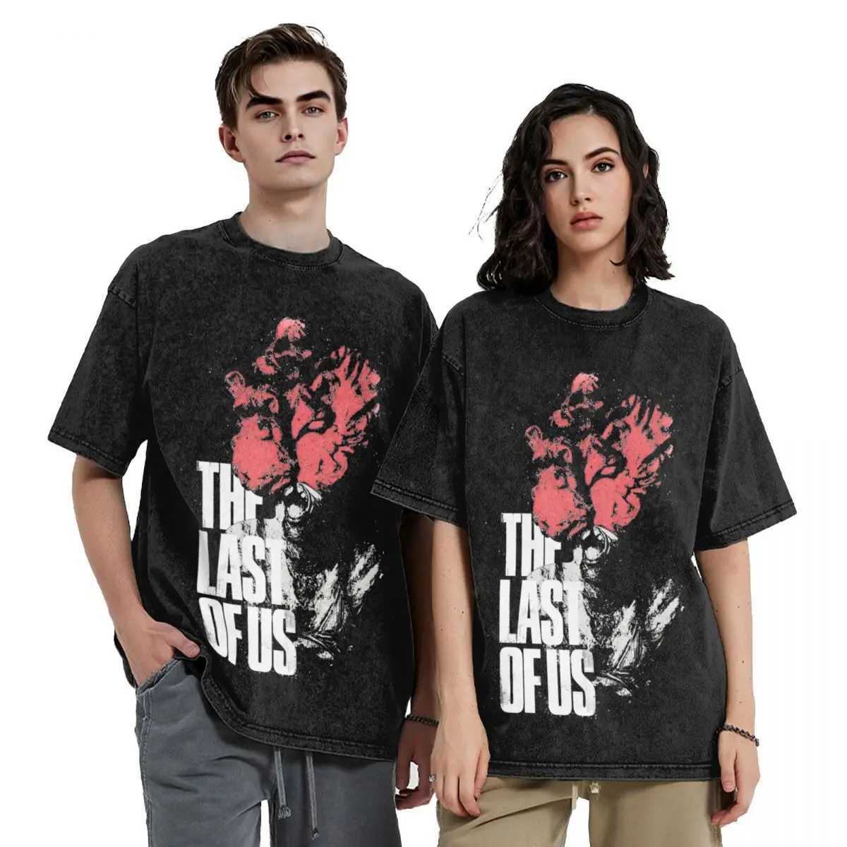 The Last Of Us T Shirts Hip Hop Washed Short Slve Harajuku T-Shirts Vintage Men Women Strtwear Printed Tops Ts X241228
