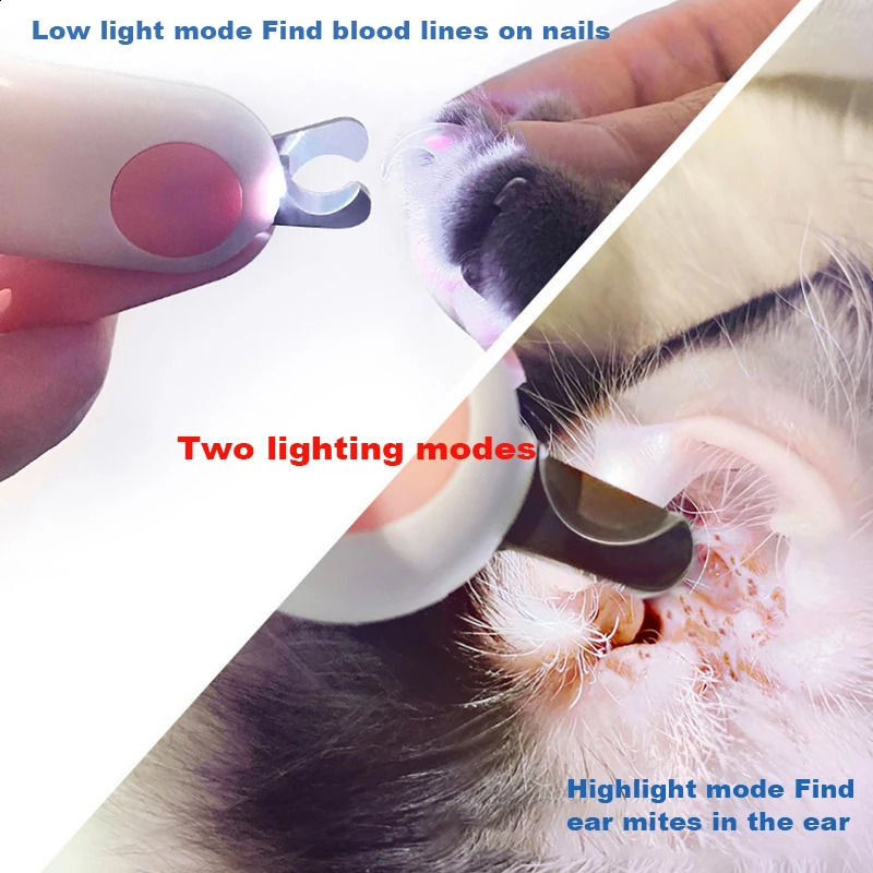 Professional LED Light Pet Nail Clipper Claw Grooming for Cats Small Dogs Scissors Cat Accessories 241228