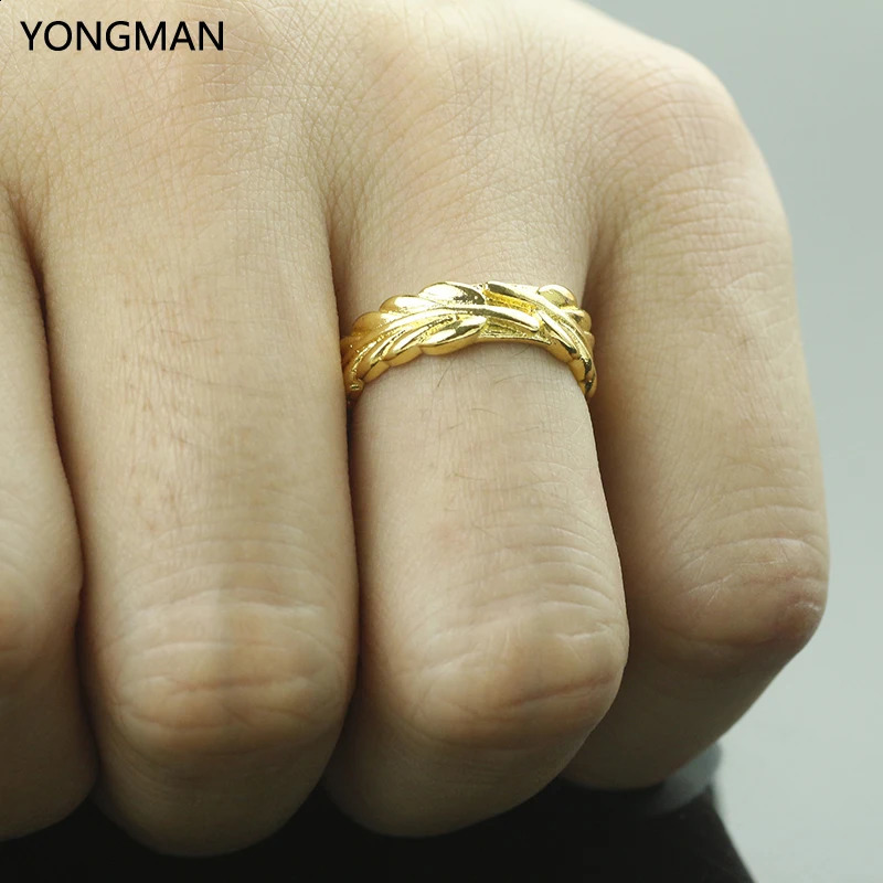 YONGMAN Fashion Womens Girls 5PCS 18K Gold Plated Leaf Finger Rings Toe Adjustable 241225