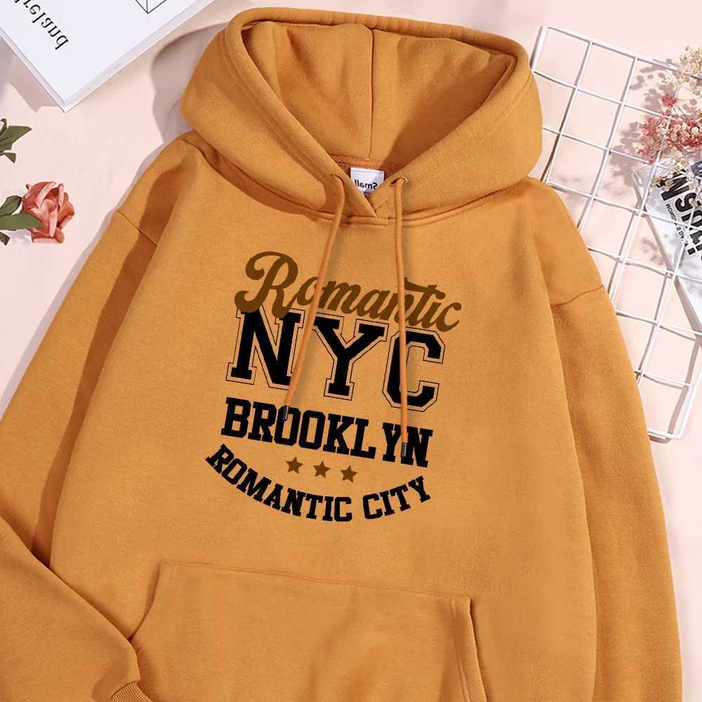 New York City Brooklyn Letter Hoodie Men Oversize Fleece Hoodies Autumn Streetwear Sweatshirt Soft Comfort Hoody Mens Clothing X241228