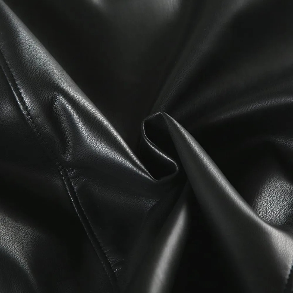 Neploe Slim PU American Vintage Fur Patchwork Coat Leather Spice s Fairycore Y2K Jacket Harajuku Streetwear Hip Hop Outwears 241220