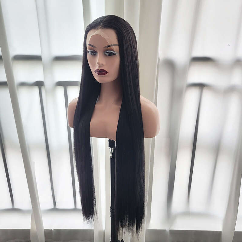 Fashionable Women's Black Long Synthetic Front Lace Wig Headband Long Straight Hair Kq2 Kq2