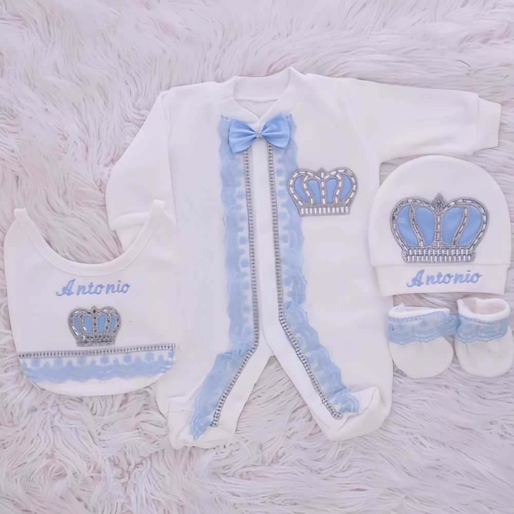 Custom Name Turkey Rompers Clothes Babies Newborn Crown Jewelry Luxury 4 Pieces Baby Romper Set With Shoes 0-12 Months X241228