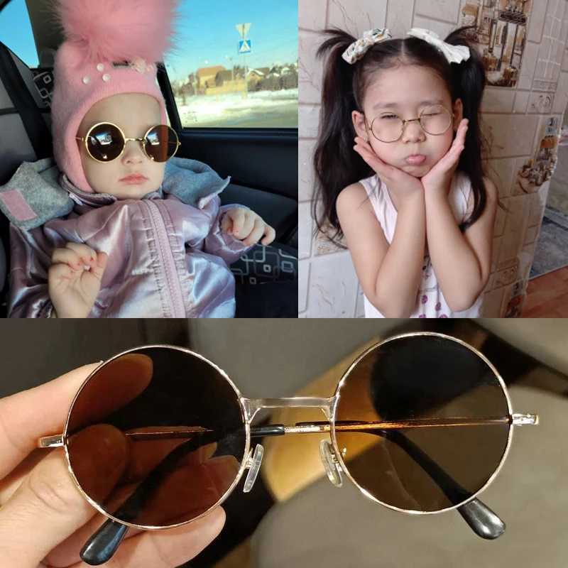 2023 Cool Kids Driving Glasses Goggles Summer Small Round Sunglasses Vintage Children Sun Glasses Boys Girls Baby UV400 GlassesXJ241228