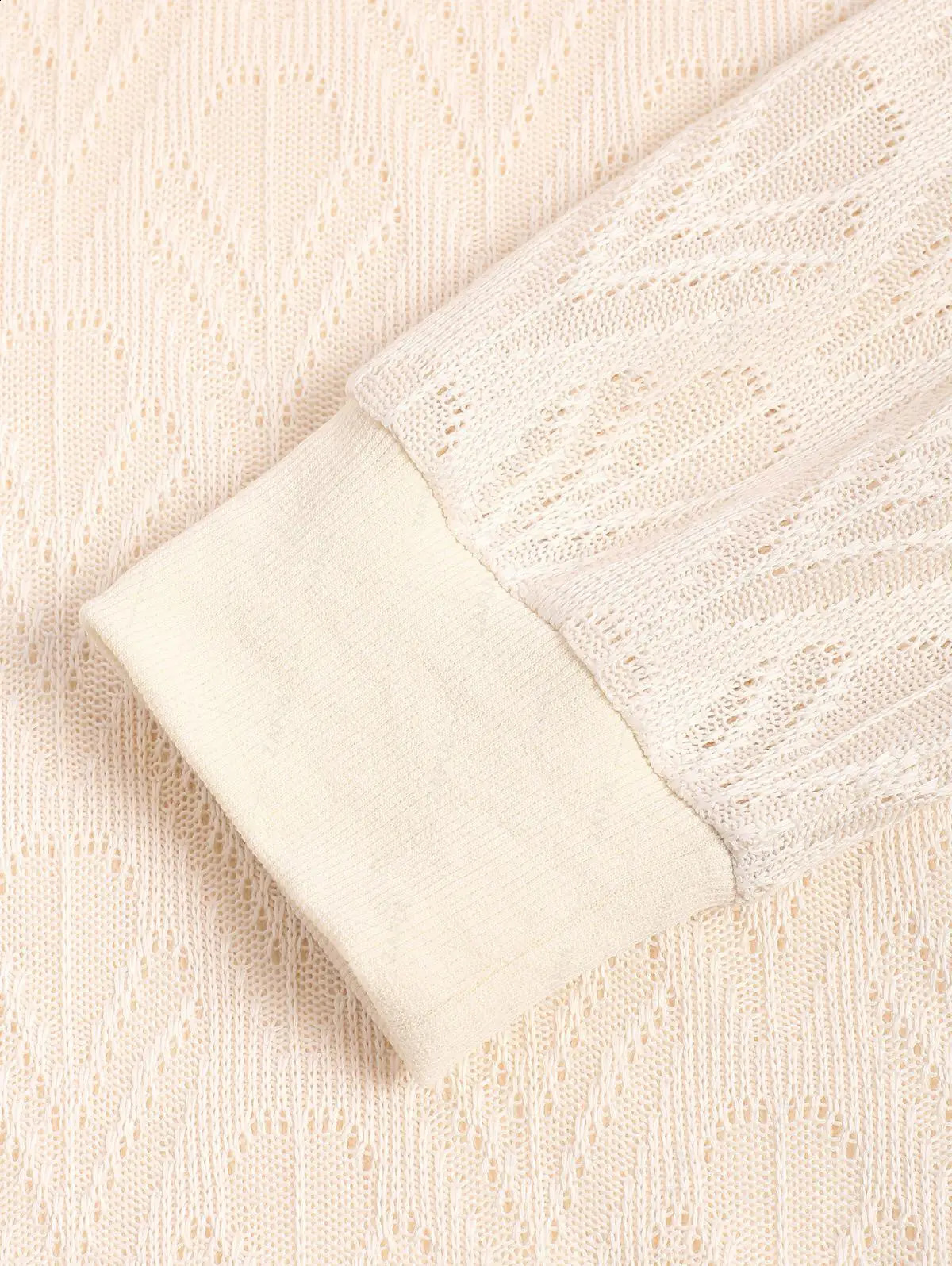 Mens Geometric Open Knitted Pocket Staff Collar Zipper Sweatshirt 241227