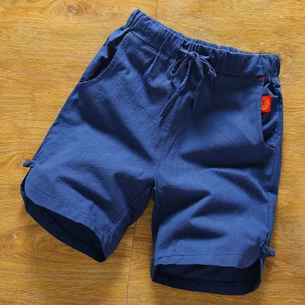 Mens Casual Drawstring Solid Short Pants Comfortable Cotton Linen Board Shorts Male Clothing Gym Running ShortsXJ241227
