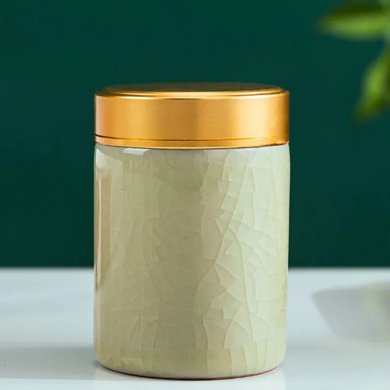 Cremation Memorial Pet Urn Center Size Pet Ashes Ceramic Cracked Glaze Leaves Decorative Ashes Animal Memorial Funeral Coffi 241225