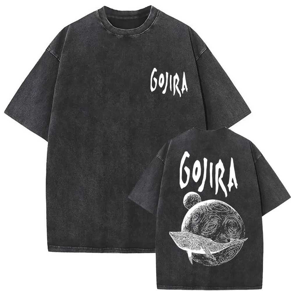 Retro metal band Gojira T-shirt from Mars to Sirius Flying Whale mens fashionable oversized T-shirt X2503241