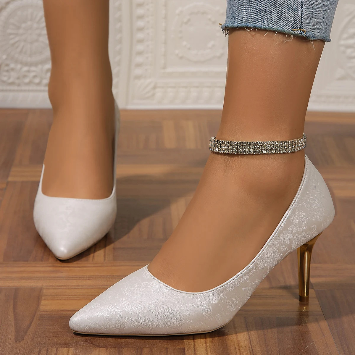 Womens Pointed Toe Heeled Shoes Autumn Sexy Shallow Thin Heel DOrsay Shoes for Women Pumps Dress Party Womens High Heel Shoes 241228