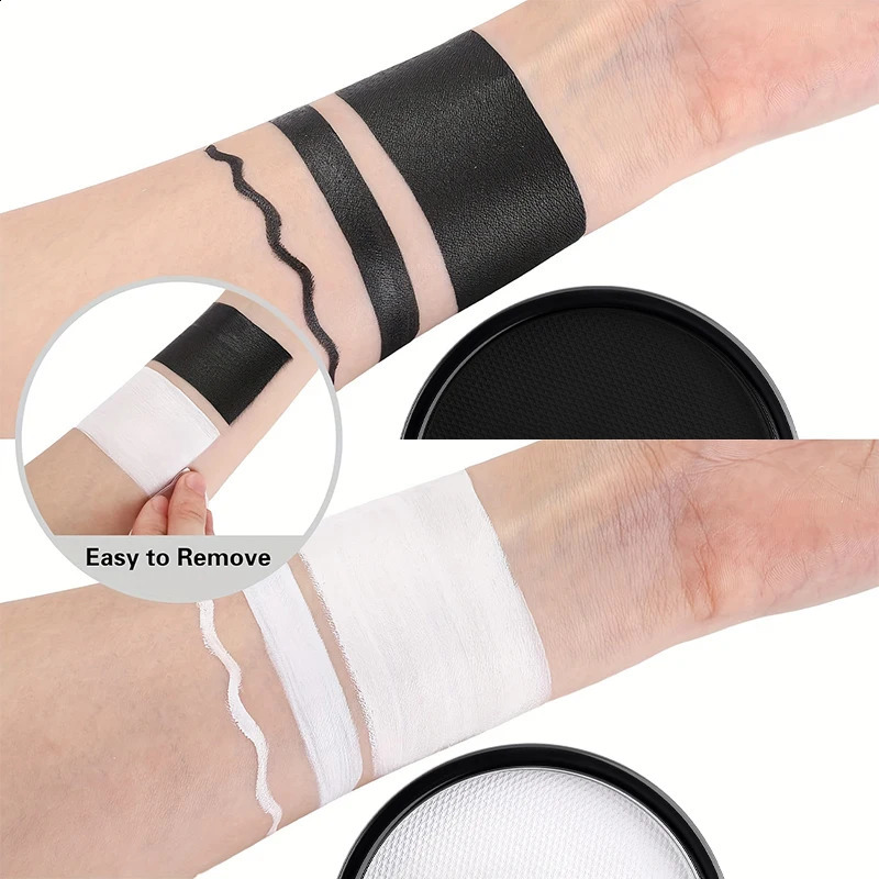 30G Water Solubility Monochromatic Body Paint Black And White Makeup Face Paint Halloween Party Waterproof Makeup Body Painting 241224