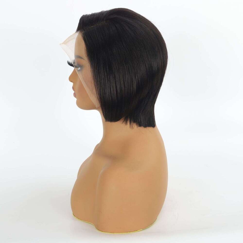 Wig Real Full Short Straight Human Hair Headband 13 * 4 Front Lace Bob Hairstyle Kq2 Kq2