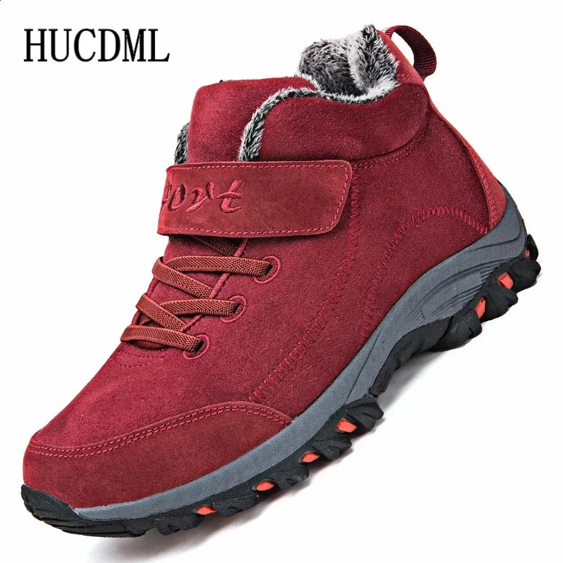Waterproof Winter Men Boots Suede Warm Snow Women Work Casual Shoes High Top Hightop Nonslip Ankle 241223