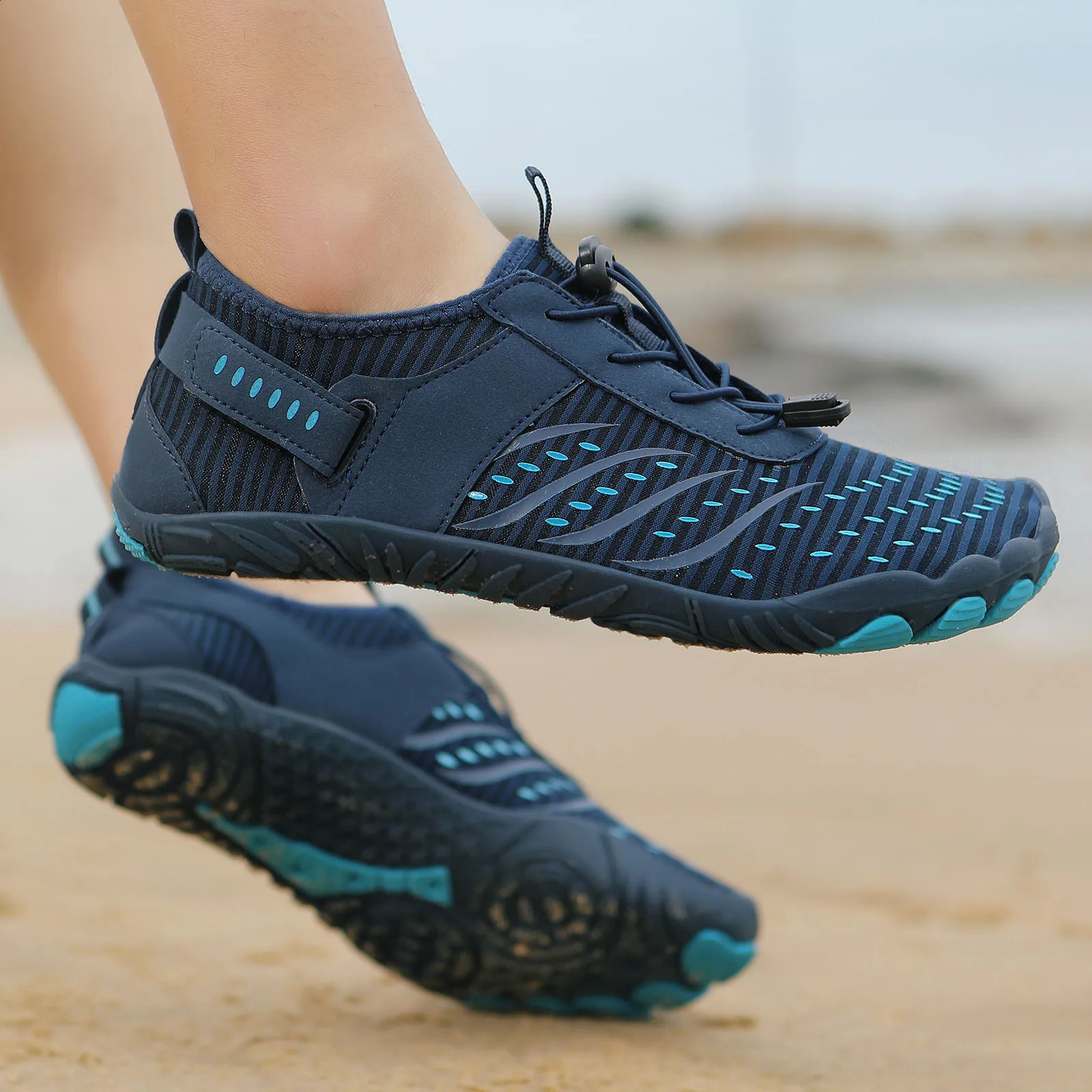 Water Sports Shoes for Men Beach Quick Dry Aqua Shoes WoMens Non Slip Mens Barefoot Five Fingers Aqua Swimming Shoes Breathable 241228