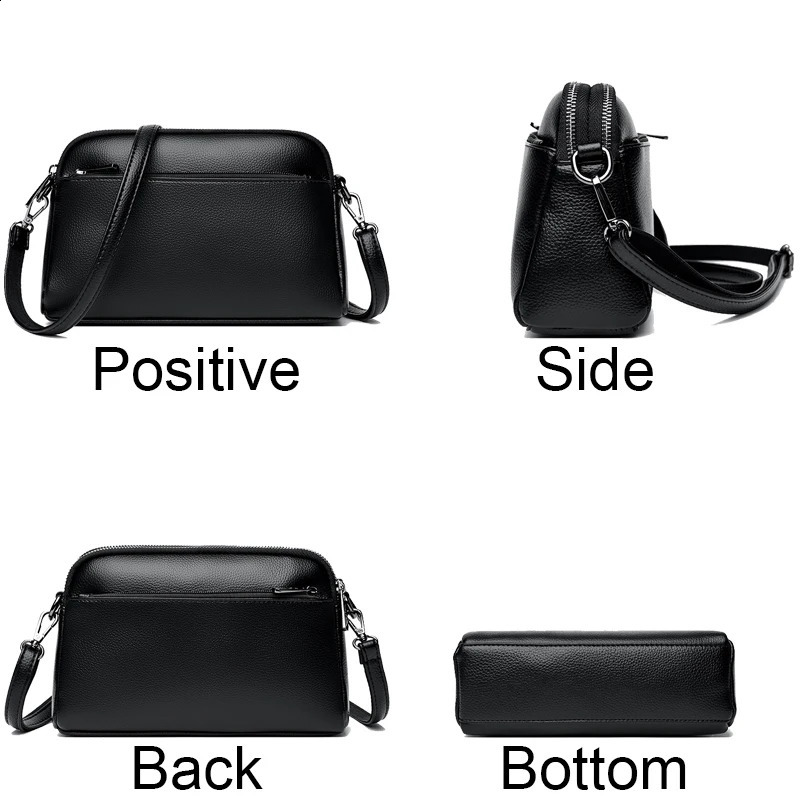 100% Cow Leather Handbag Women Genuine Leather Shoulder Bag Natural High Quality Cowhide Crossbody Large Capacity Messenger Bag 241223