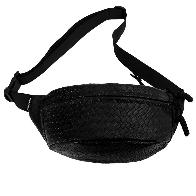 Unisex Waist Bag Large Capacity Fanny Packs Woven pattern Chest Fashion Shoulder Crossbody Bags Highquality Belt 241223
