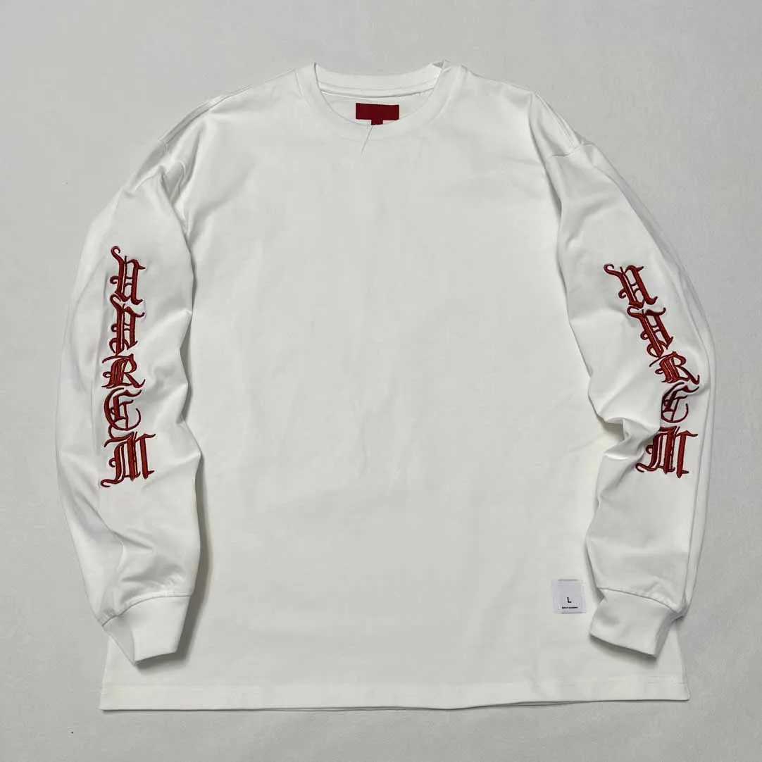 FW24 Old British Embroidered Womens L/S T-shirt Ts Hip Hop T-shirt Loose Fit Mens Casual Cotton Long Sleve T-shirt X241228