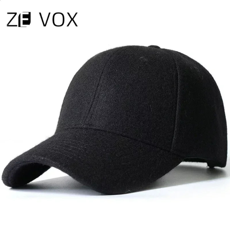 Mens Baseball Cap Wool Winter Hat Thickened Big Head Circumference Hat Fashion Warm Trucker Cap Outdoor Sport Dad Hat 241227