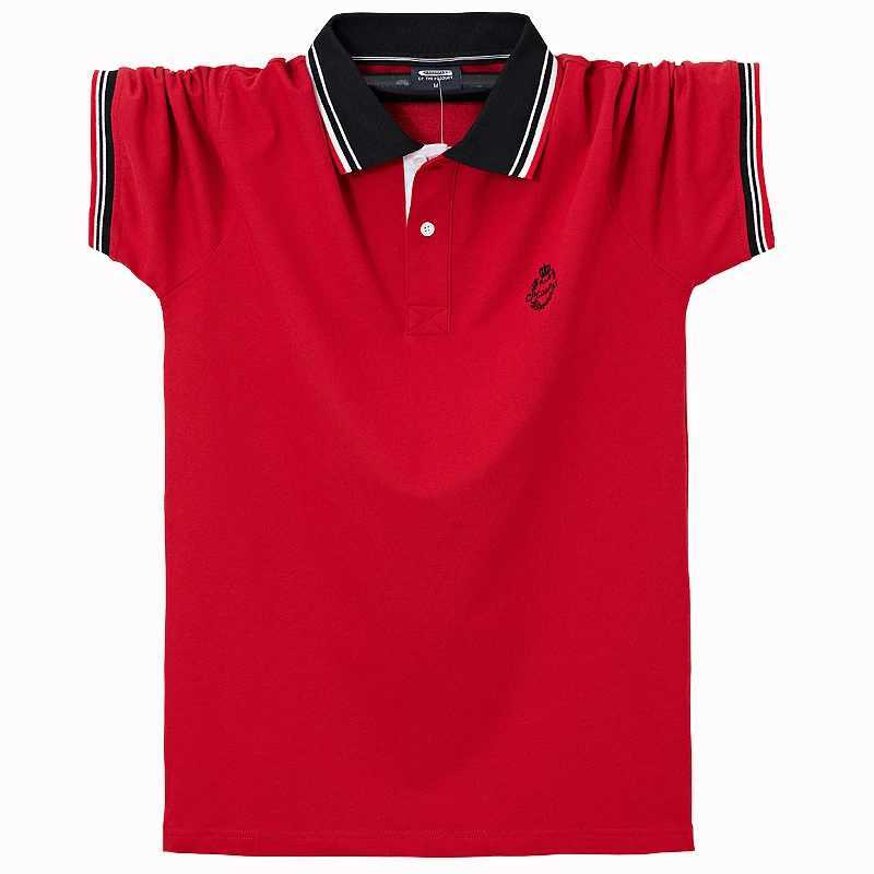 Summer plus cotton short sleeved polo shirt for men with added weight and trendy top loose collar thin polo shirt size 6XL X2503061