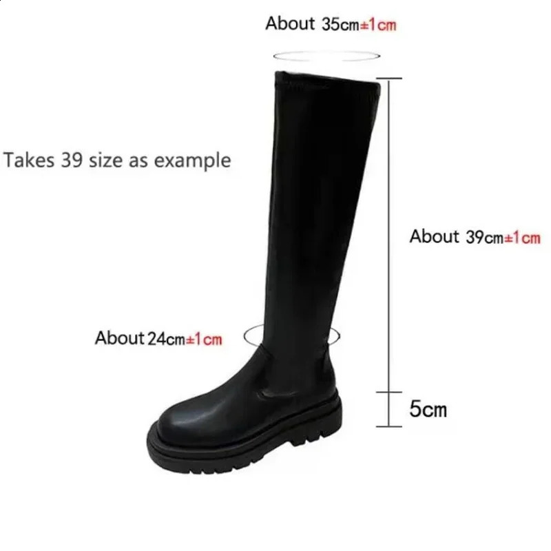 Women Over The Knee High Boots Motorcycle Chelsea Platform Winter Fashion PU Leather Sexy Long Ladies Shoes Big Size 241223