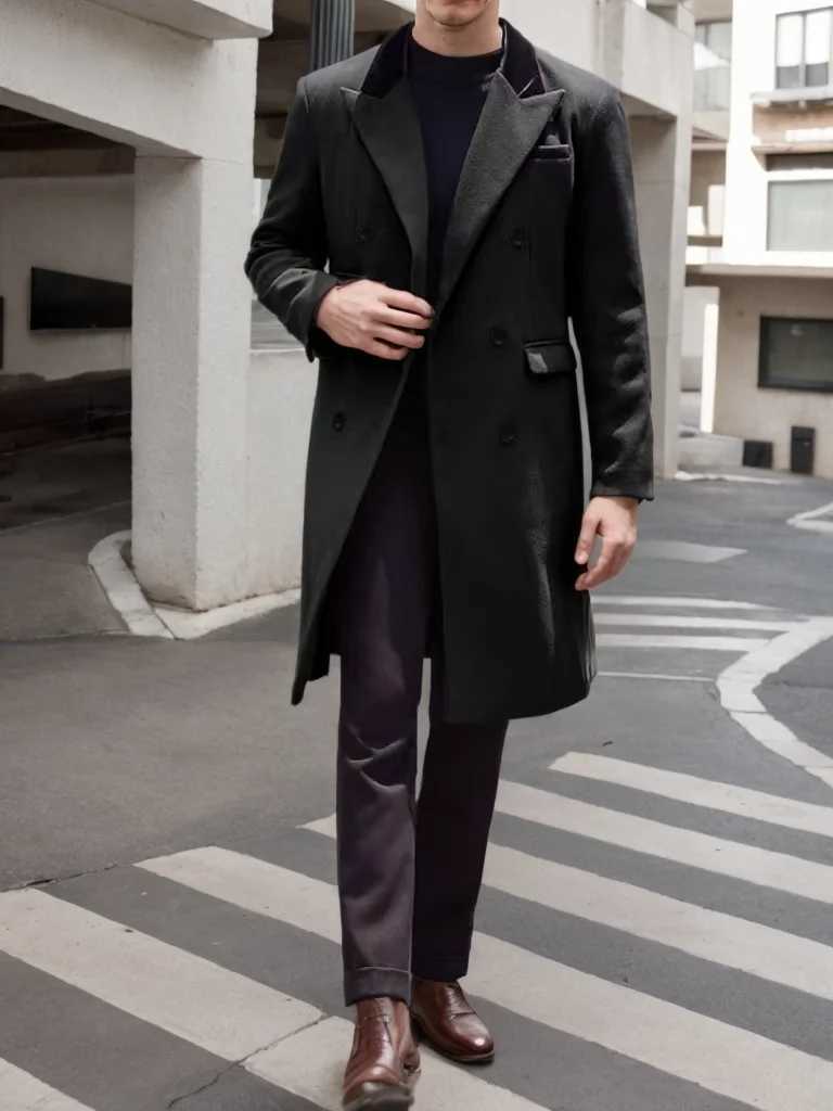 Mens high-quality tailcoat set mountain top lapel collar jacket double breasted winter jacket banquet business evening gown W241228