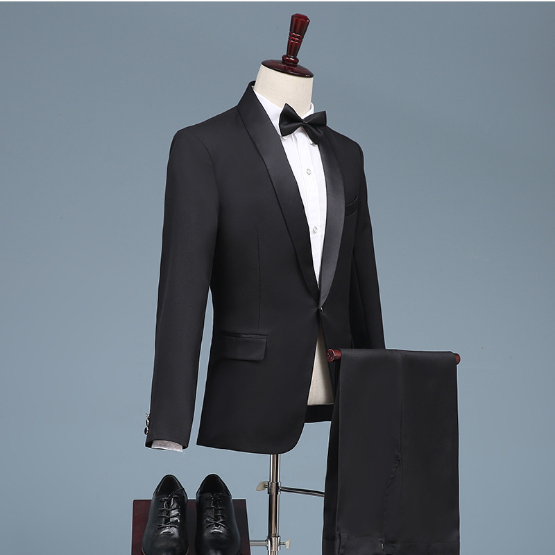 X1228Suit green collar men 2023 new groom wedding dress
