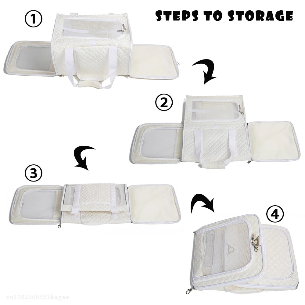 Foldable Pets Carrier Large Space Puppy Dog Cat Travel Bag Soft Breathable Mesh Suitcase Outdoor Car Transport Handbag