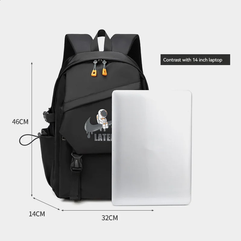Astronaut Printed Orthopedic Men Laptops Backpack Teenages Schoolbag Primary Waterproof Backpacks Nylon Kids School Bags 241223