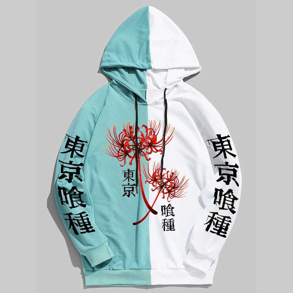 Tokyo Ghoul Spider Lily Hoodie Anime Kanekiken Pullover Long Sleeve Loose Womens Mens Harajuku Oversized Unisex Sweatshirt M241228