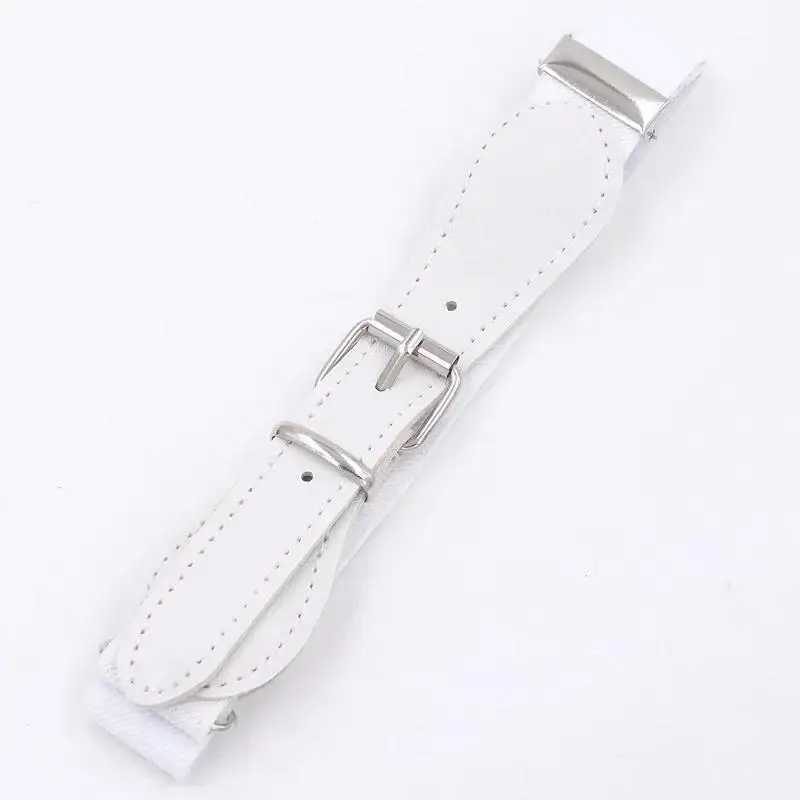 Fashion Children Solid Color Belt Girls/Boys Elastic Waist Belt Metal Pin Buckle Kids Leather High Quality White/Black Strap Belt W241228